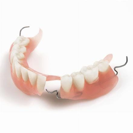 Partial dentures with metal base framework